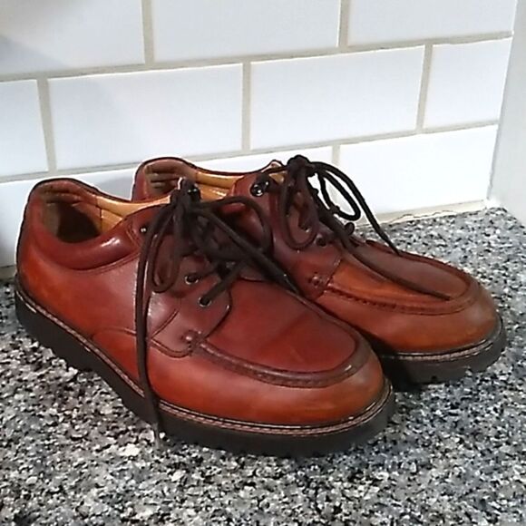 Dockers Waterproof Brown Leather Men's Lace Up Oxford Shoes. Sz 10W - Picture 2 of 9